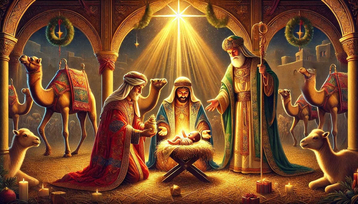 La celebración está directamente vinculada a la historia de los Tres Reyes Magos: Melchor, Gaspar y Baltasar,