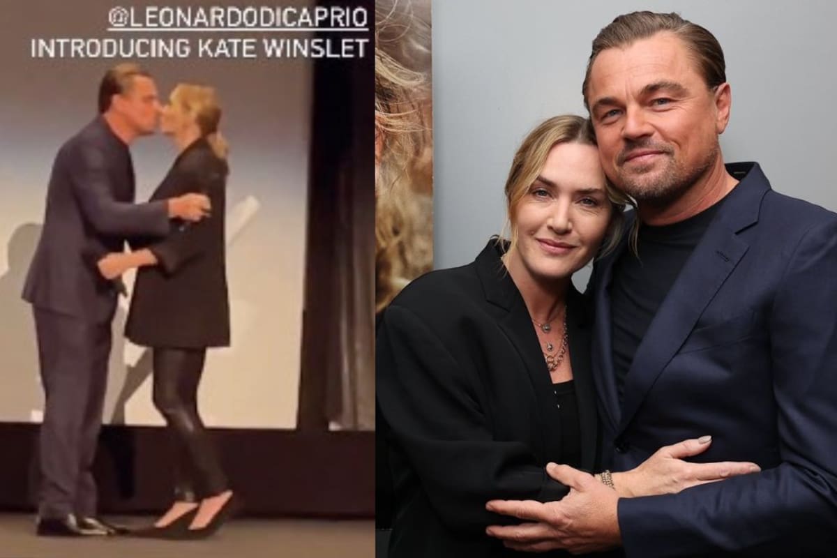Leonardo DiCaprio y Kate Winslet se reencuentran con un tierno beso