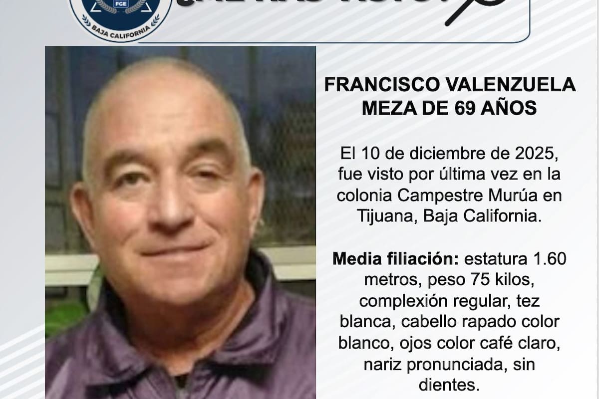 Se busca a Francisco Valenzuela Meza de 69 años