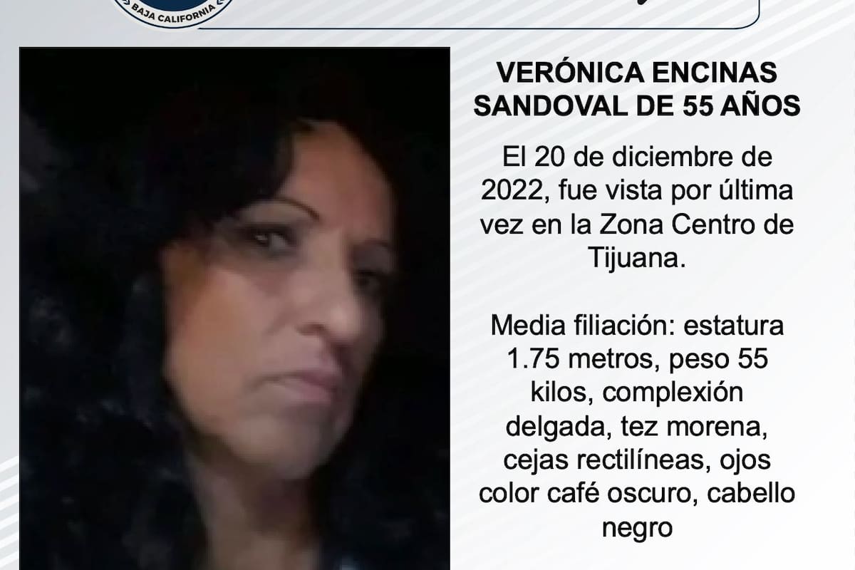 Se busca a Verónica Encinas Sandoval de 55 años de edad