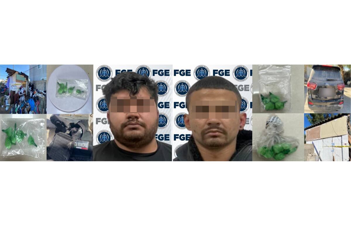 FGE detiene a dos hombres durante cateos por narcomenudeo en Rosarito
