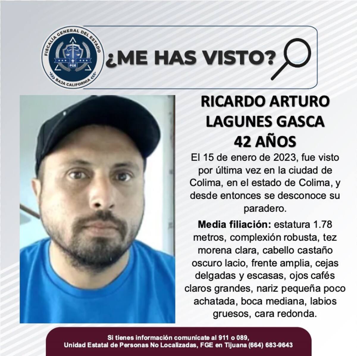 Ricardo Arturo Lagunes Gasca fue visto por última vez el 15 de enero de 2023.