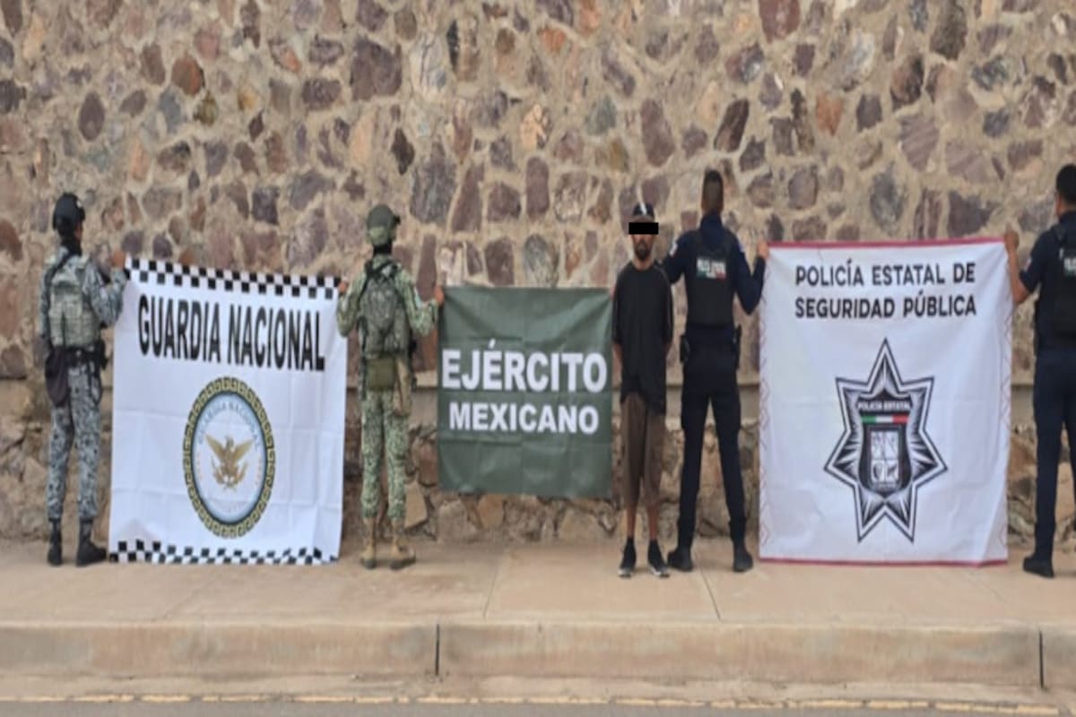Operativo conjunto de Policía Estatal, Defensa y Guardia Nacional en Caborca detiene a un hombre de 34 años y asegura 86 envoltorios con metanfetamina, marihuana y cocaína en la colonia Santa Cecilia