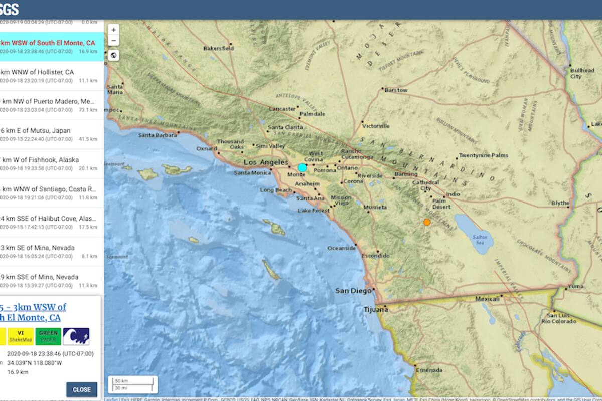 Terremoto magnitud 4.6 sacude a Los Ángeles, California