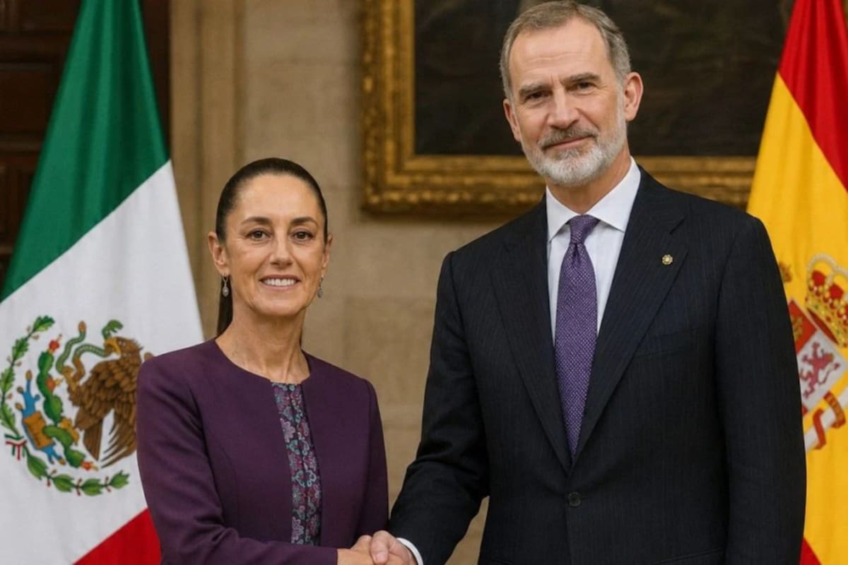Sheinbaum recibe al rey Felipe VI de España en Palacio Nacional, su primera visita oficial en 7 años