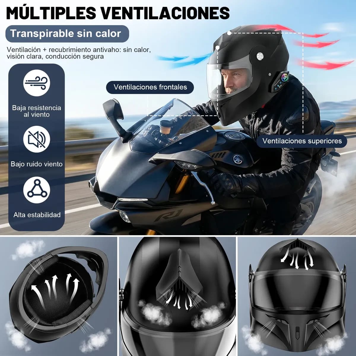 Casco de motocicleta abatible de la marca HDMSYD | Mercado Libre