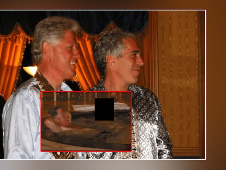 Bill Clinton explicó su foto en un jacuzzi que lo liga a Epstein, aseguró que el sultán de Brunei le pidió meterse y desconoció a la joven que sale a su lado aunque insitió en que era mayor de edad