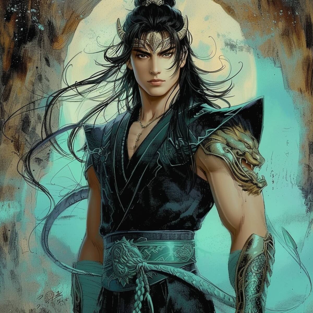 La visión de Midjourney destaca el papel crucial de Seiya en la vida de Shiryū, quien le salvó la vida durante el Torneo Galáctico, consolidando una lealtad inquebrantable.