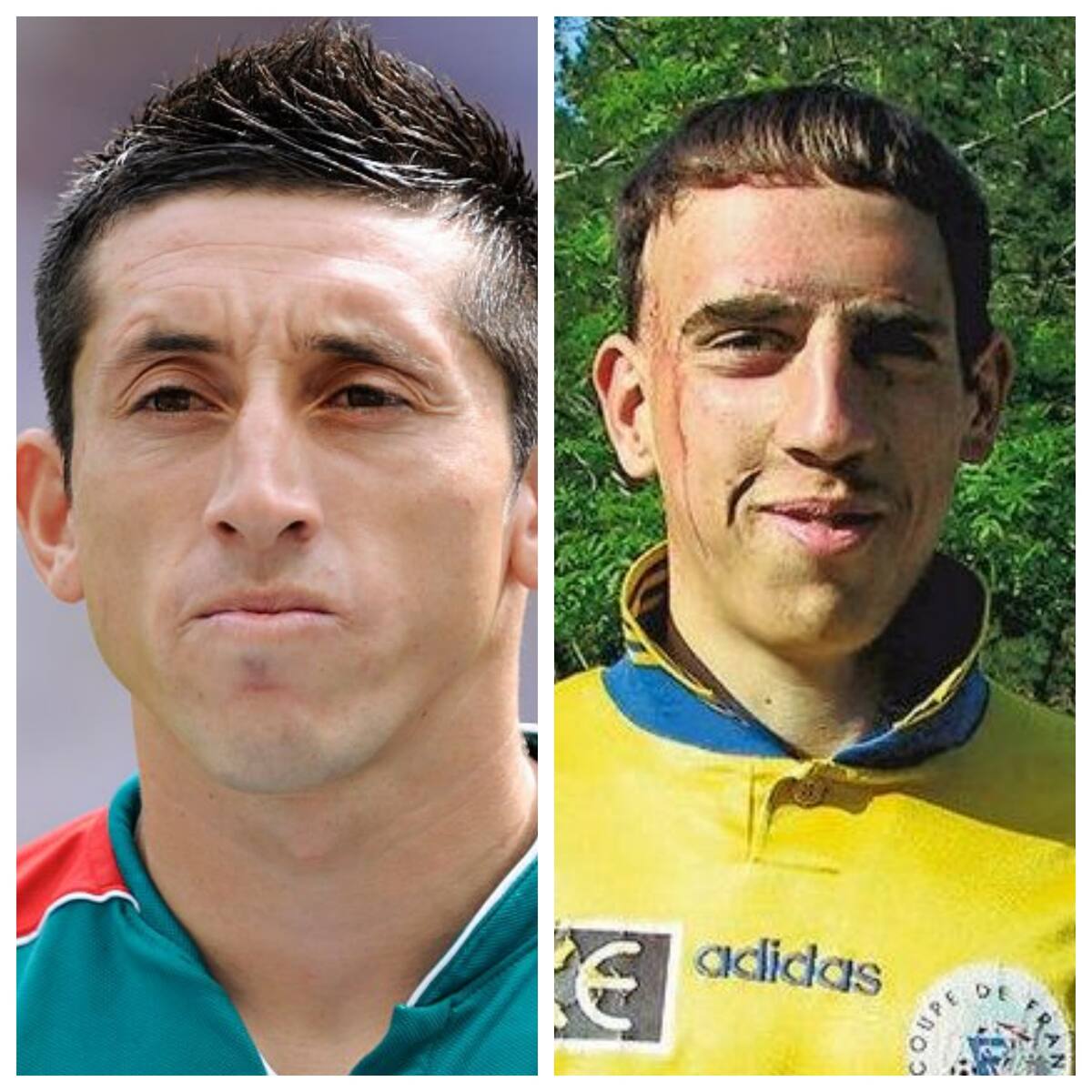 Héctor Herrera y Franck Ribéry, de joven.