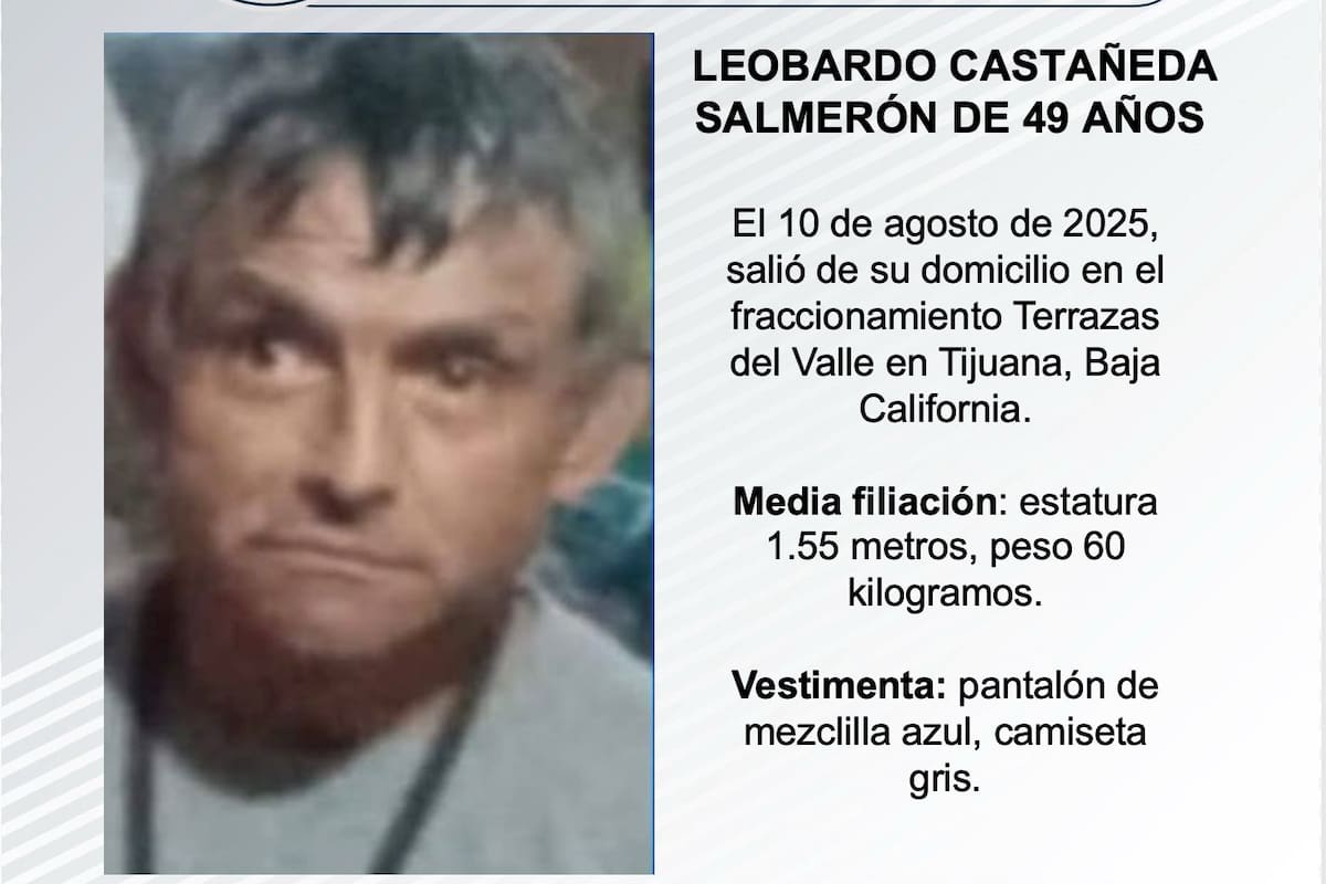Se busca a Leobardo Castañeda Salmerón de 49 años