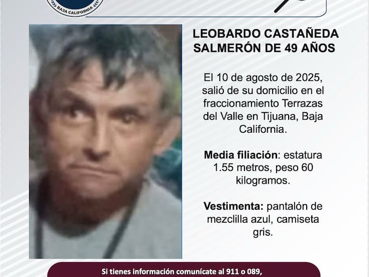 Se busca a Leobardo Castañeda Salmerón de 49 años