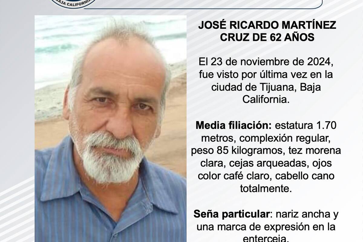 Se busca a José Ricardo Martínez Cruz de 62 años de edad