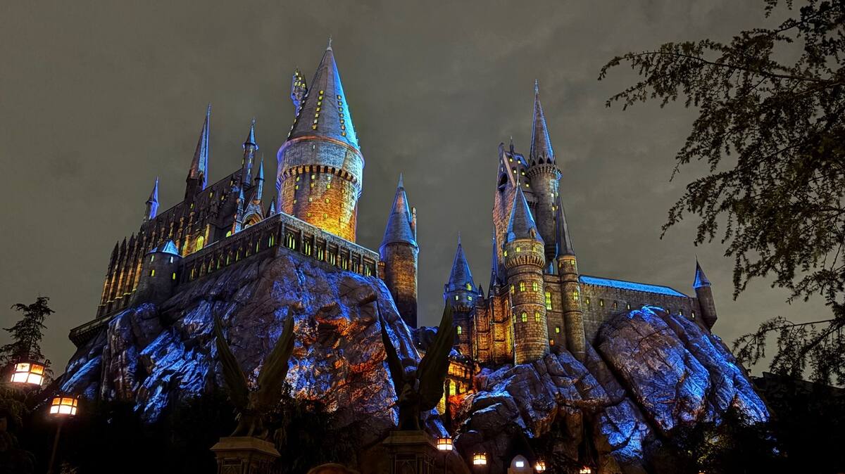 El espectáculo nocturno muestra cómo es un año escolar en la escuela de Hogwarts.