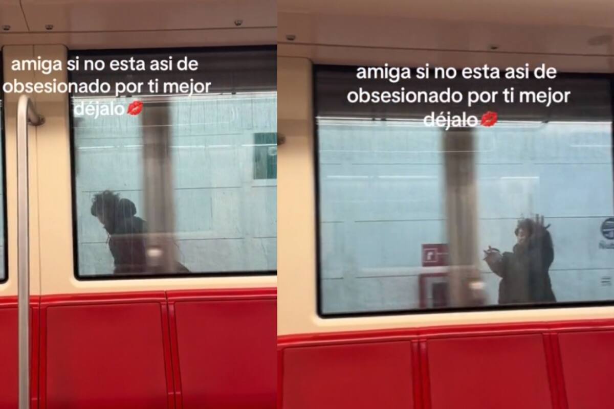 Muchacho se vuelve viral por correr a la par del metro para no dejar de ver a su amada