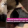 Cuidado: joven prueba el artículo de defensa personal que acababa de comprar y todo sale mal