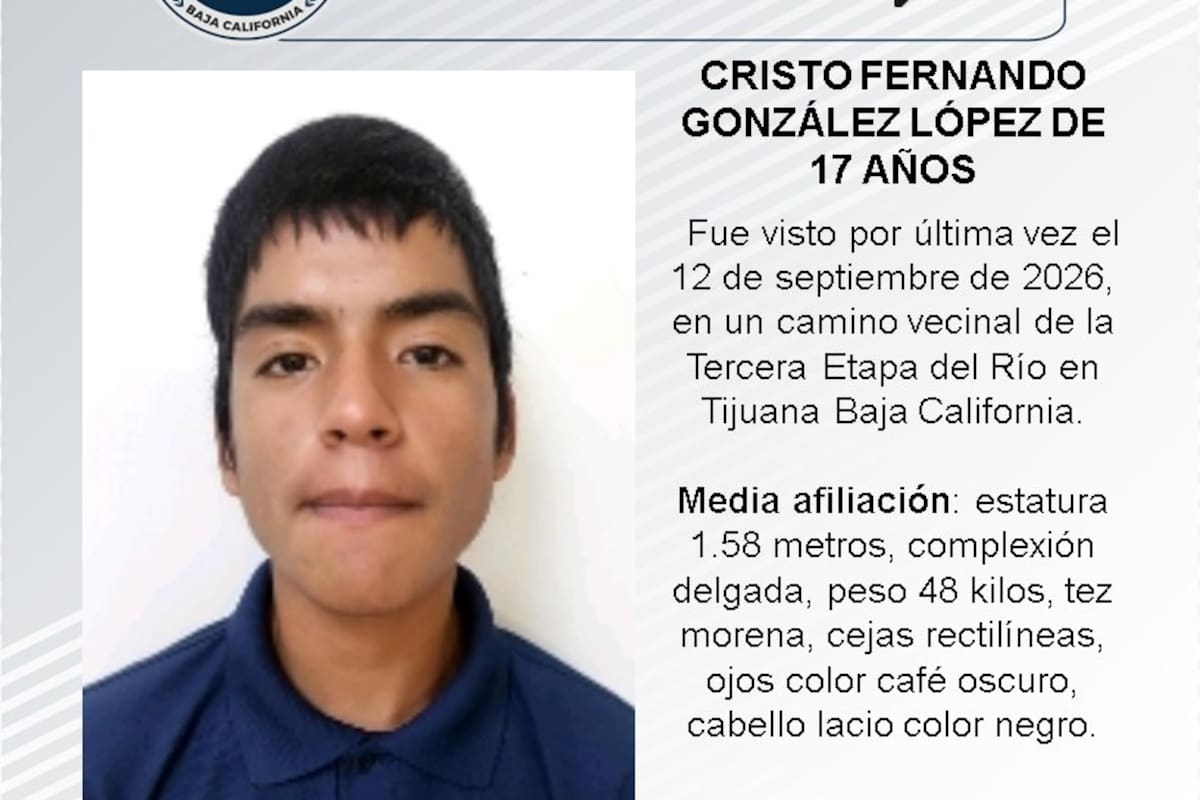 Se busca a Cristo Fernando González López de 17 años