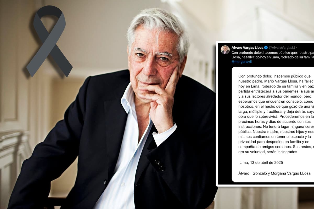 Murió Mario Vargas Llosa, escritor peruano y Nobel de Literatura, a sus 89 años de edad