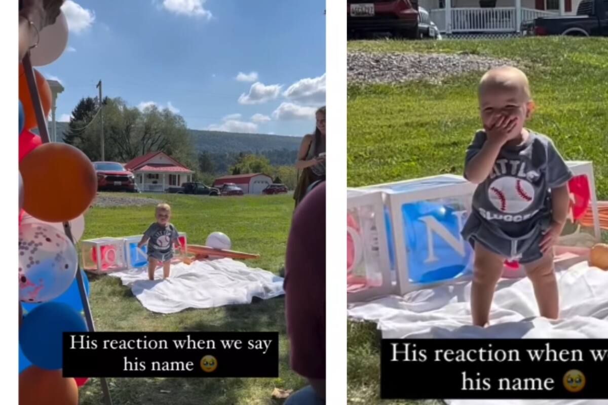 Bebé se da cuenta de que la celebración es para él y reacciona de manera muy tierna