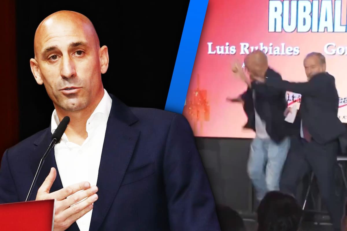 Luis Rubiales, ex-presidente de la Federación Española de Futbol, fue atacado con huevos