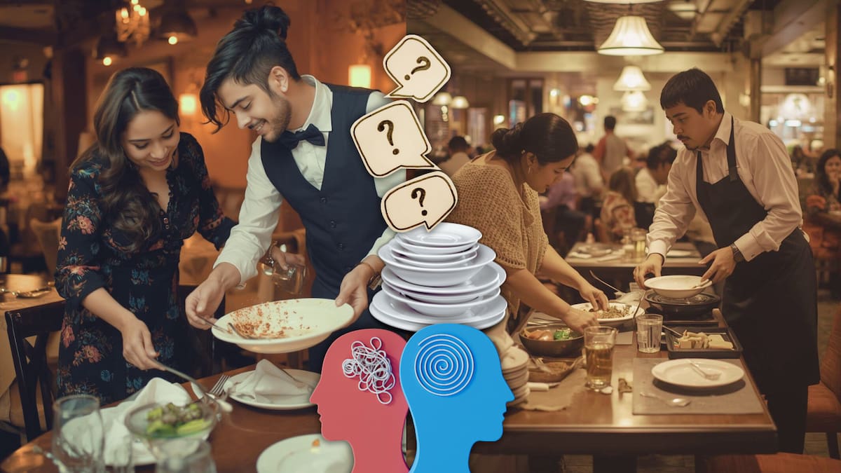 ¿Empatía, ansiedad o necesidad de control?, esto dice la psicología de tu comportamiento si sueles ayudar a los meseros a limpiar la mesa
