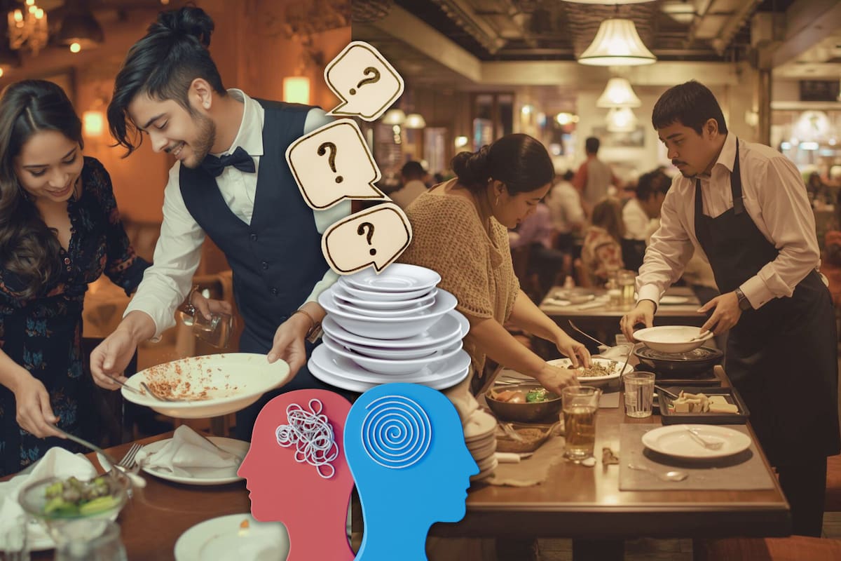 ¿Empatía, ansiedad o necesidad de control?, esto dice la psicología de tu comportamiento si sueles ayudar a los meseros a limpiar la mesa