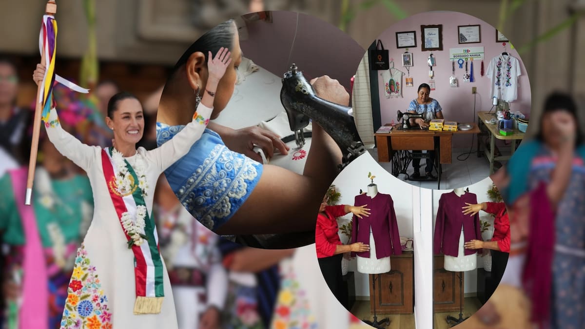 Quiénes son las mujeres indígenas que bordan los vestidos de Claudia Sheinbaum, el origen cultural de su estilo reconocido por The New York Times y cómo el arte textil llegó de comunidades rurales a Palacio Nacional