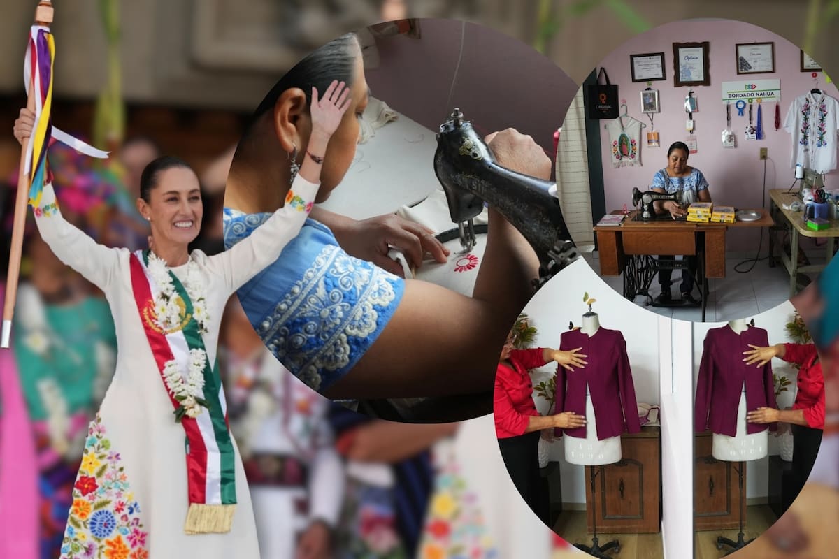 Quiénes son las mujeres indígenas que bordan los vestidos de Claudia Sheinbaum, el origen cultural de su estilo reconocido por The New York Times y cómo el arte textil llegó de comunidades rurales a Palacio Nacional