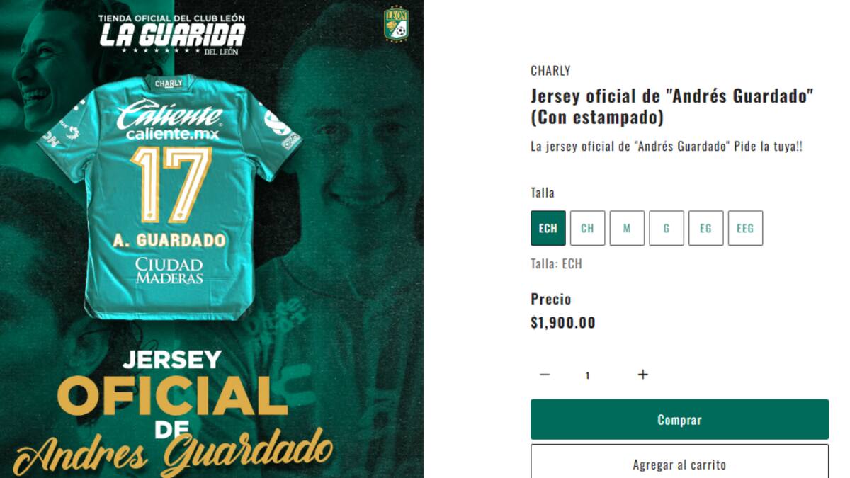 JERSEY DE ANDRÉS GUARDADO COSTARÁ $1,950 PESOS