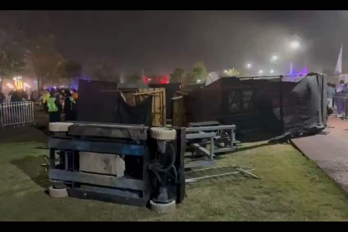 Durante el Festival Axe Ceremonia 2025 en CDMX, colapsó una estructura metálica decorativa, provocando la muerte de dos personas. Foto: Captura de pantalla