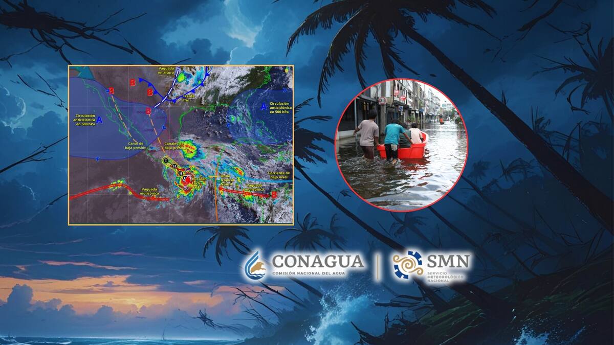 Huracán Erick provoca lluvias torrenciales y calor extremo en varios estados del país. Foto: Especial