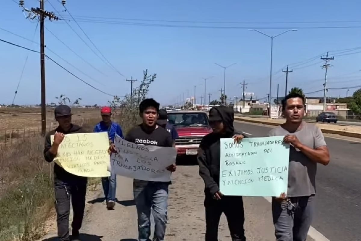 Familiares de jornaleros accidentados exigen justicia con marcha