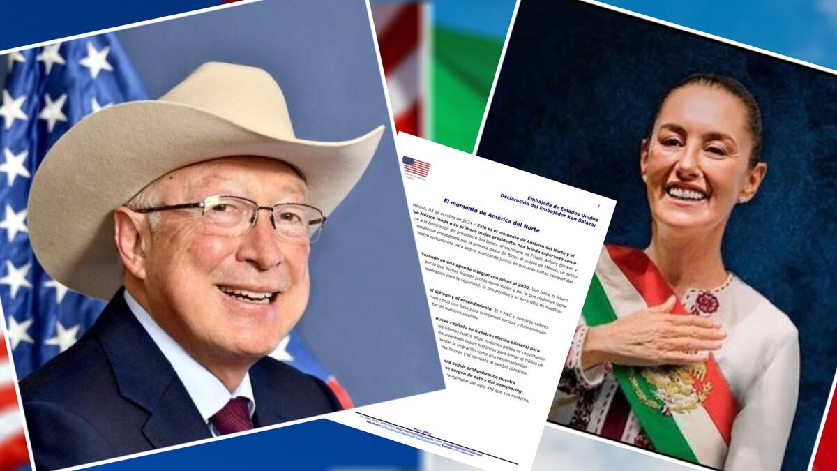 Ken Salazar celebra la elección de Claudia Sheinbaum como presidenta, destacando la oportunidad para América del Norte. FOTO: Especial