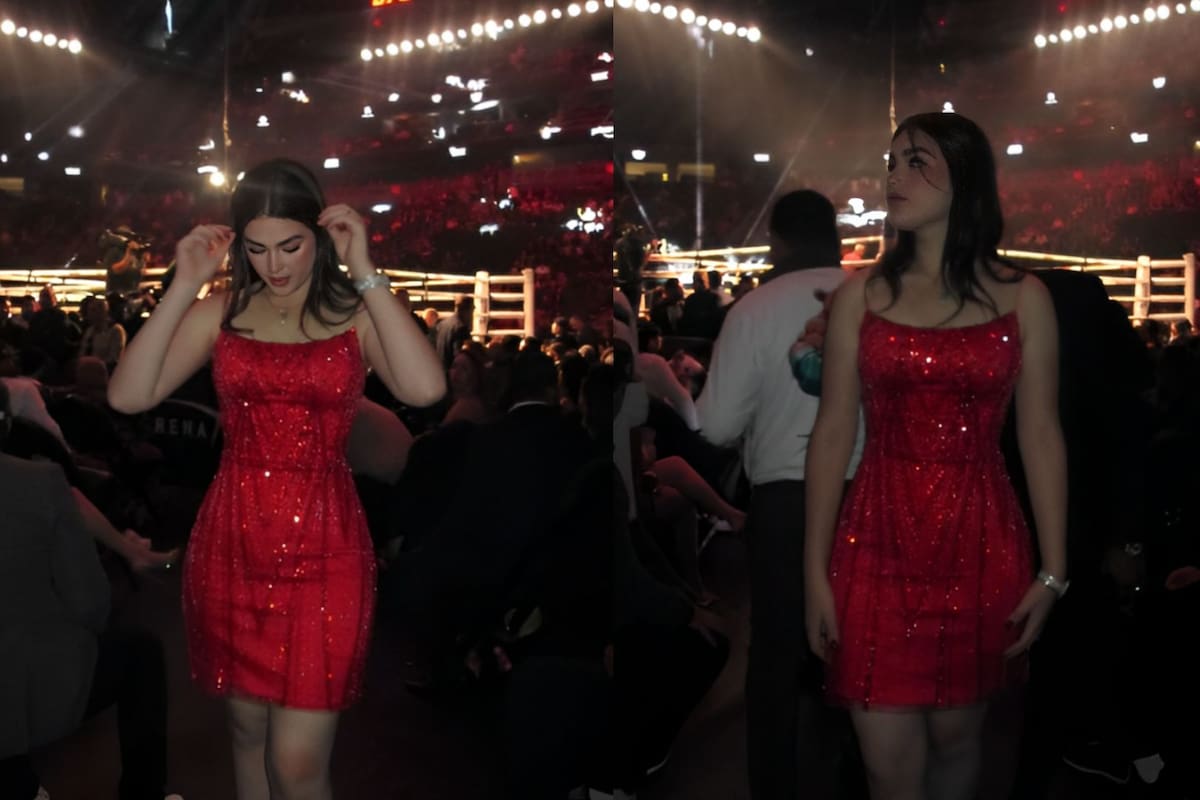 El lujoso vestido que Emily Álvarez lució en la pelea de Canelo contra Berlanga