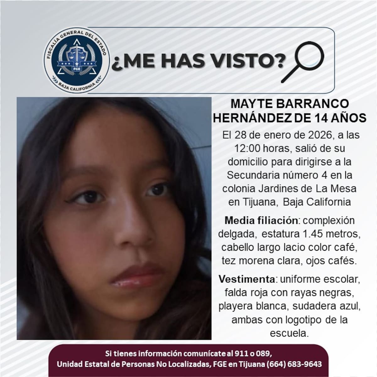 Fue visto por última vez el 28 de enero de 2026.