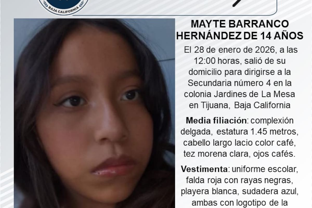 Se busca Mayte Barranco Hernández de 14 años de edad