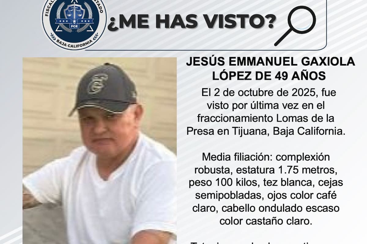 Se busca a Jesús Emmanuel Gaxiola López de 49 años