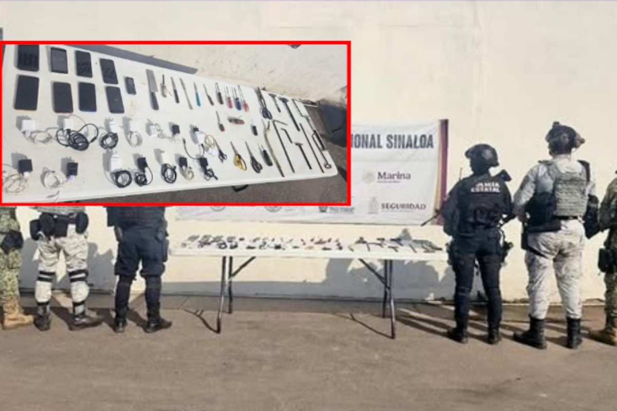 Continúan las revisiones en penales de Sinaloa: decomisan celulares, armas hechizas y objetos prohibidos en el Centro Penitenciario Aguaruto