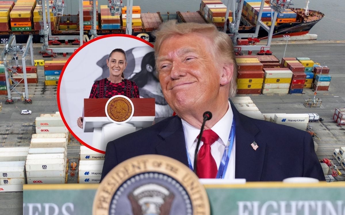 ARCHIVO. Trump amenaza con no renovar el T-MEC y presiona a México por comercio y drogas antes de la revisión de 2026. | Crédito: AP/REUTERS/Presidencia