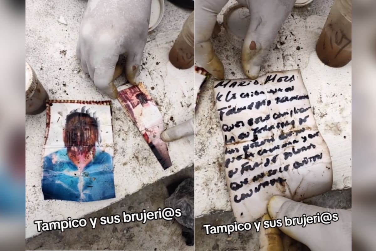 VIDEO: tiktoker encuentra un trabajo de brujería en el panteón de Tampico