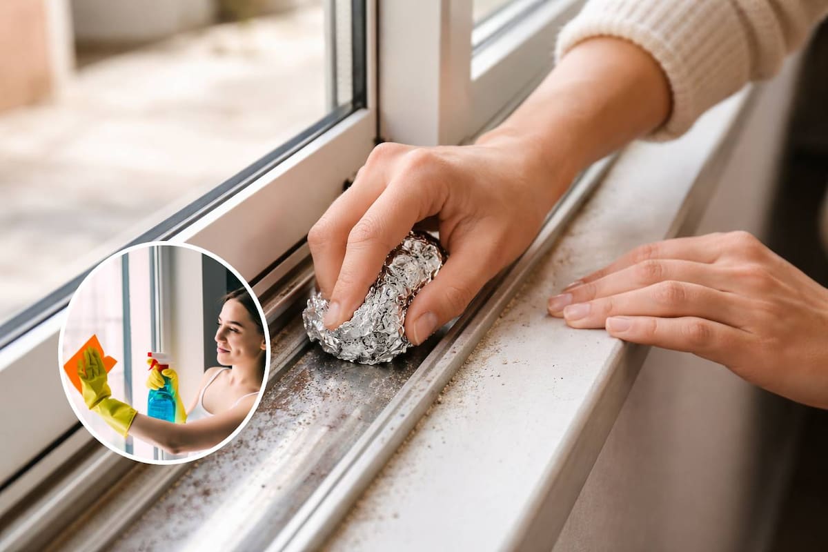 Expertos explican por qué el papel aluminio ayuda a limpiar rieles de ventanas, prevenir corrosión y reducir malos olores en hogares con alta humedad