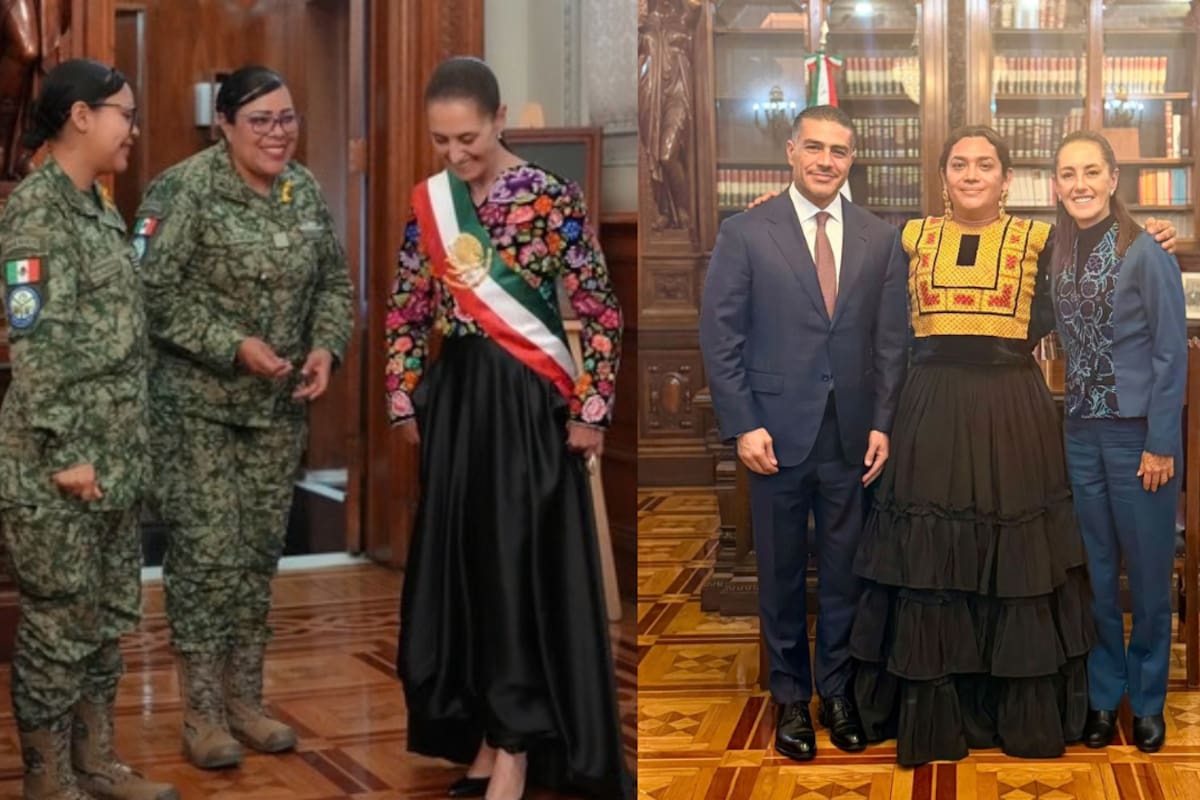 Elvis Guerra, diseñador muxe que bordó el vestido que usó Claudia Sheinbaum durante el Grito de Independencia, se reunió con ella y Harfuch tras el ataque armado en su casa; así sigue el caso