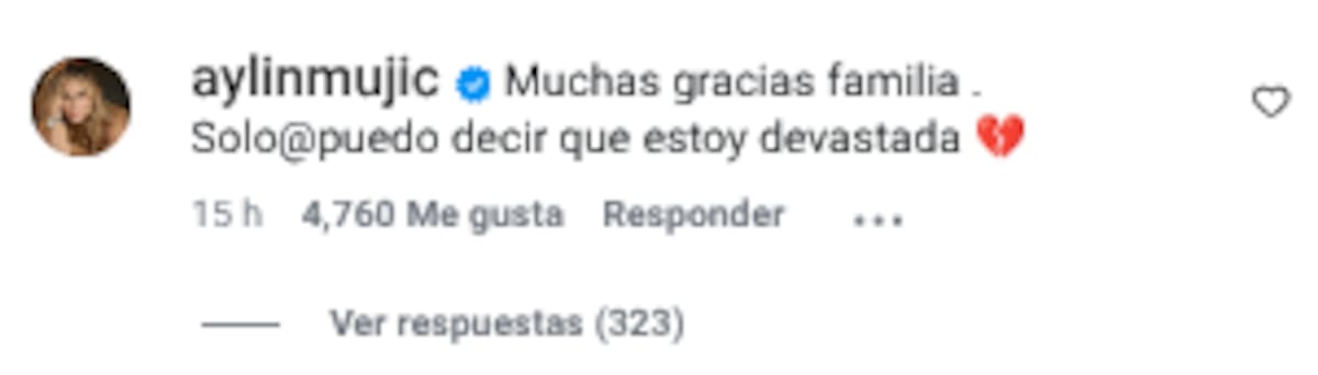 Aylín Mujica rompe el silencio tras la muerte de su hijo Mauro Menéndez | IG (alrojovivo)