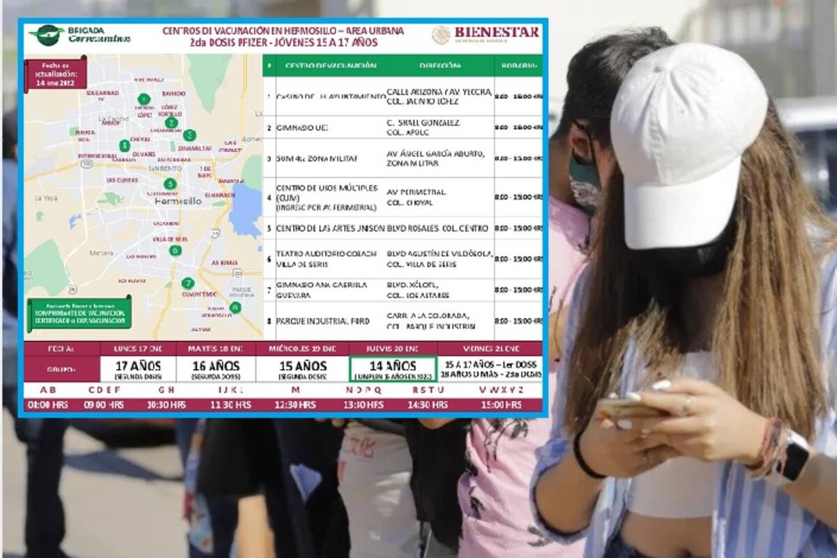 Vacunación de 15 a 17 años en Hermosillo: Abren registro para segunda dosis, conoce dónde la aplicarán