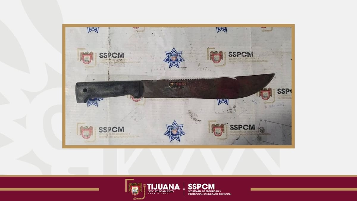 La Policía Municipal detuvo a un hombre señalado por agredir con un machete a un perro, tras una denuncia ciudadana. Foto: Cortesia