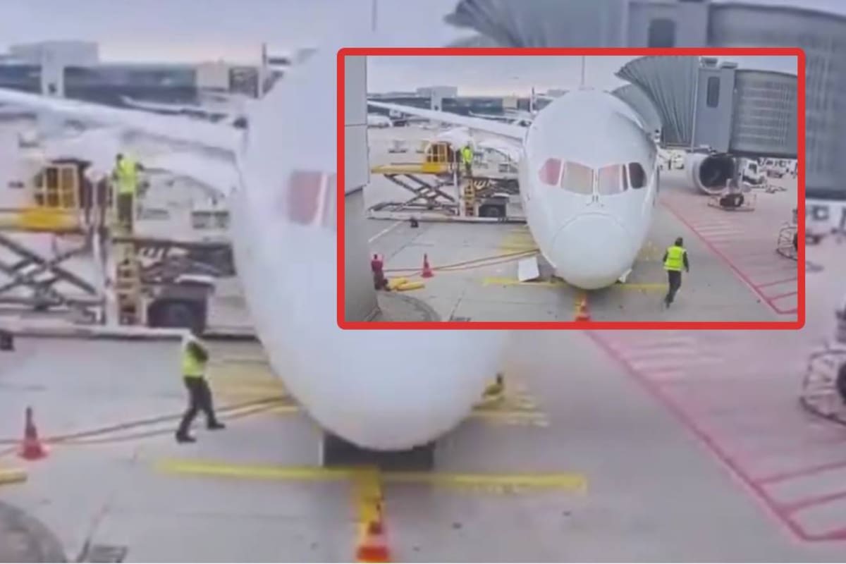 Así COLAPSÓ el tren de aterrizaje de un Boeing 787 de Lufthansa en aeropuerto de Frankfurt antes de vuelo a Los Ángeles que dejó varios heridos