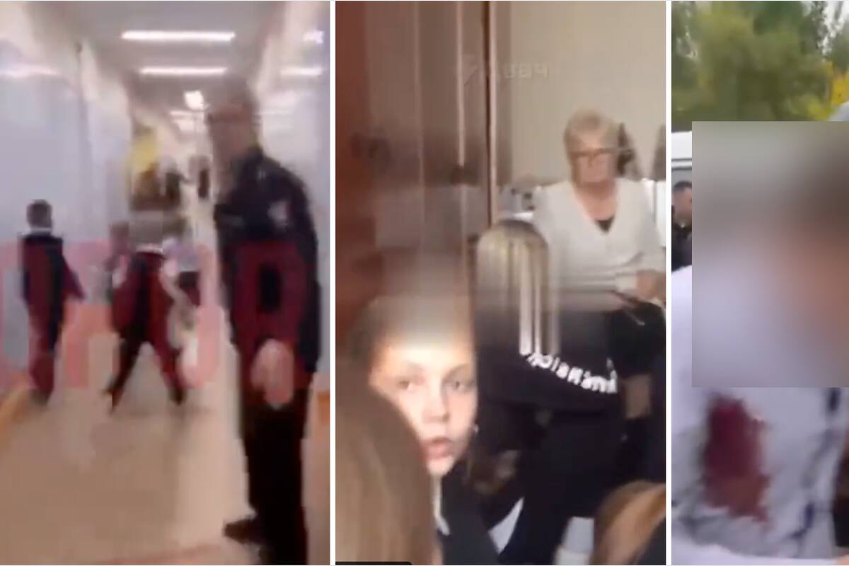 VIDEO: Hombre vestido con símbolo nazi irrumpe en escuela de Rusia y mata 15 personas, 11 de ellas niños y luego se suicida