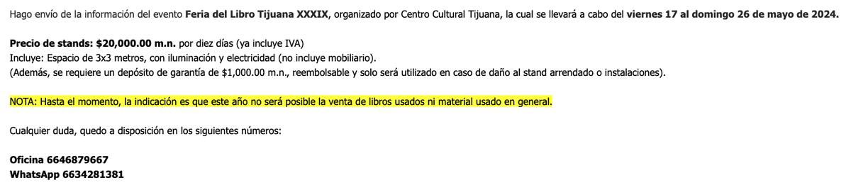 Desde fuentes institucionales la prohibición de venta de libros usados fue explicita