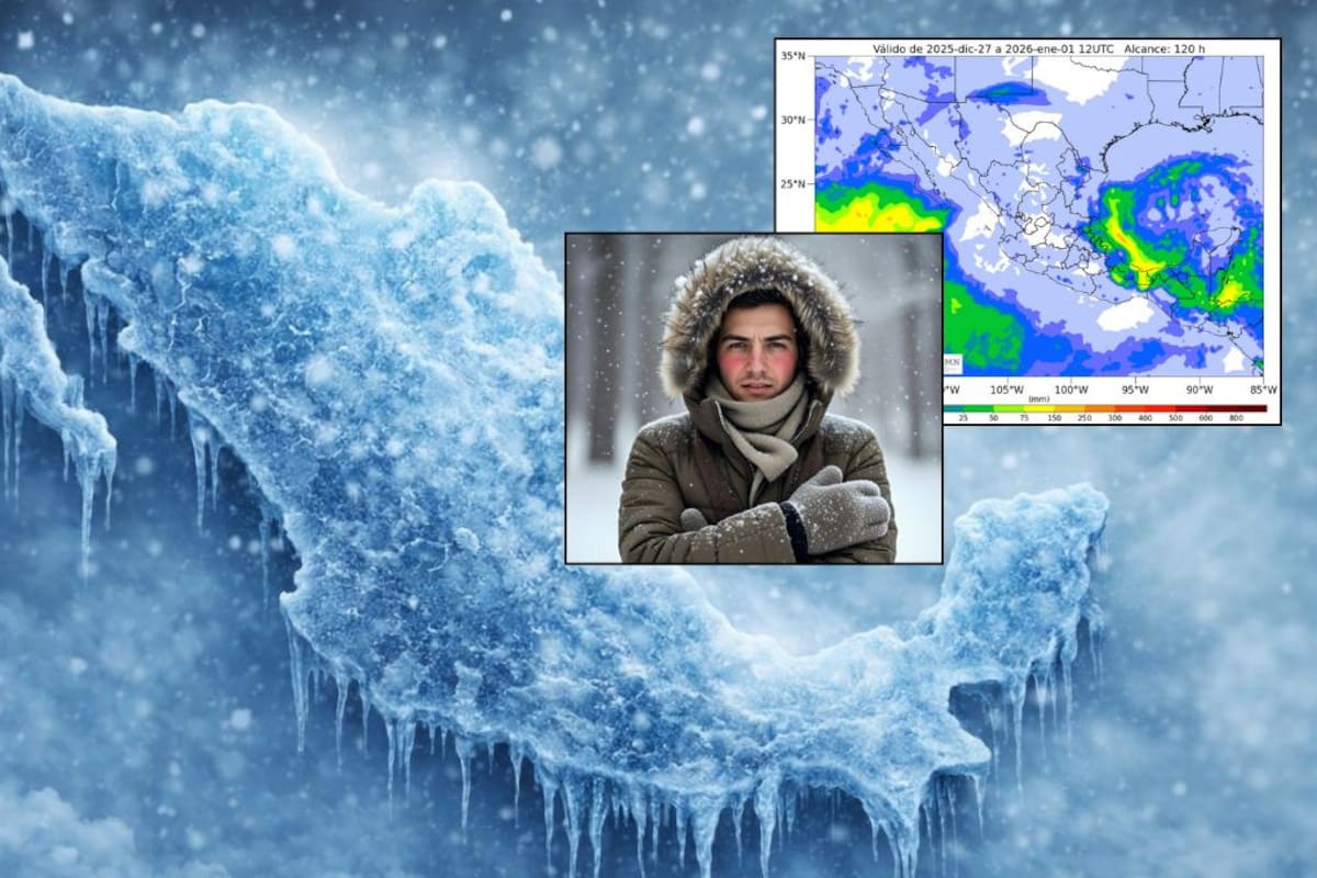 Frente frío 25 impactará a México este lunes y martes con lluvias intensas, evento de Norte y posible caída de nieve, advierte el SMN