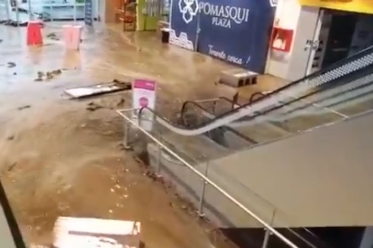 VIDEO: Lluvias torrenciales en Ecuador causaron grandes inundaciones, especialmente en un centro comercial