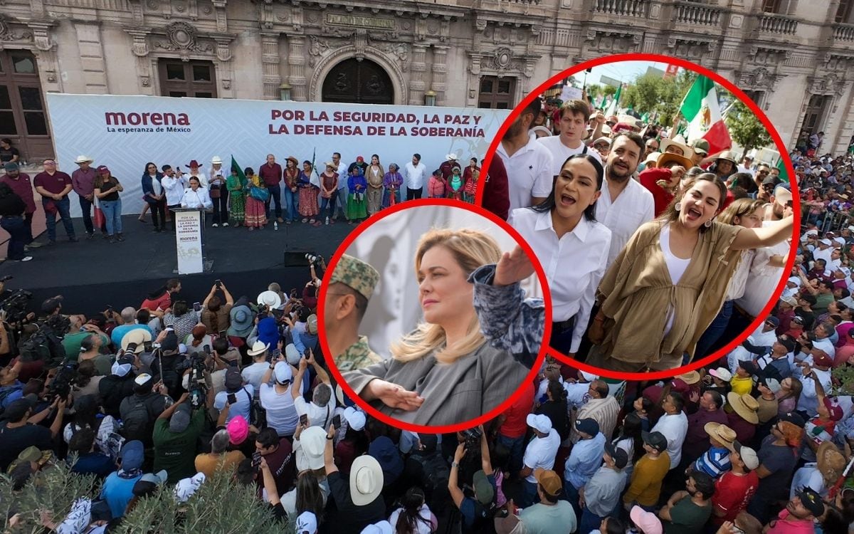 Morena acusa boicot en Chihuahua tras marcha que reunió 20 mil personas, lejos de las 200 mil previstas para exigir juicio político contra Maru Campos. | Crédito: X @A_MontielR @PartidoMorenaMx @MaruCampos_G